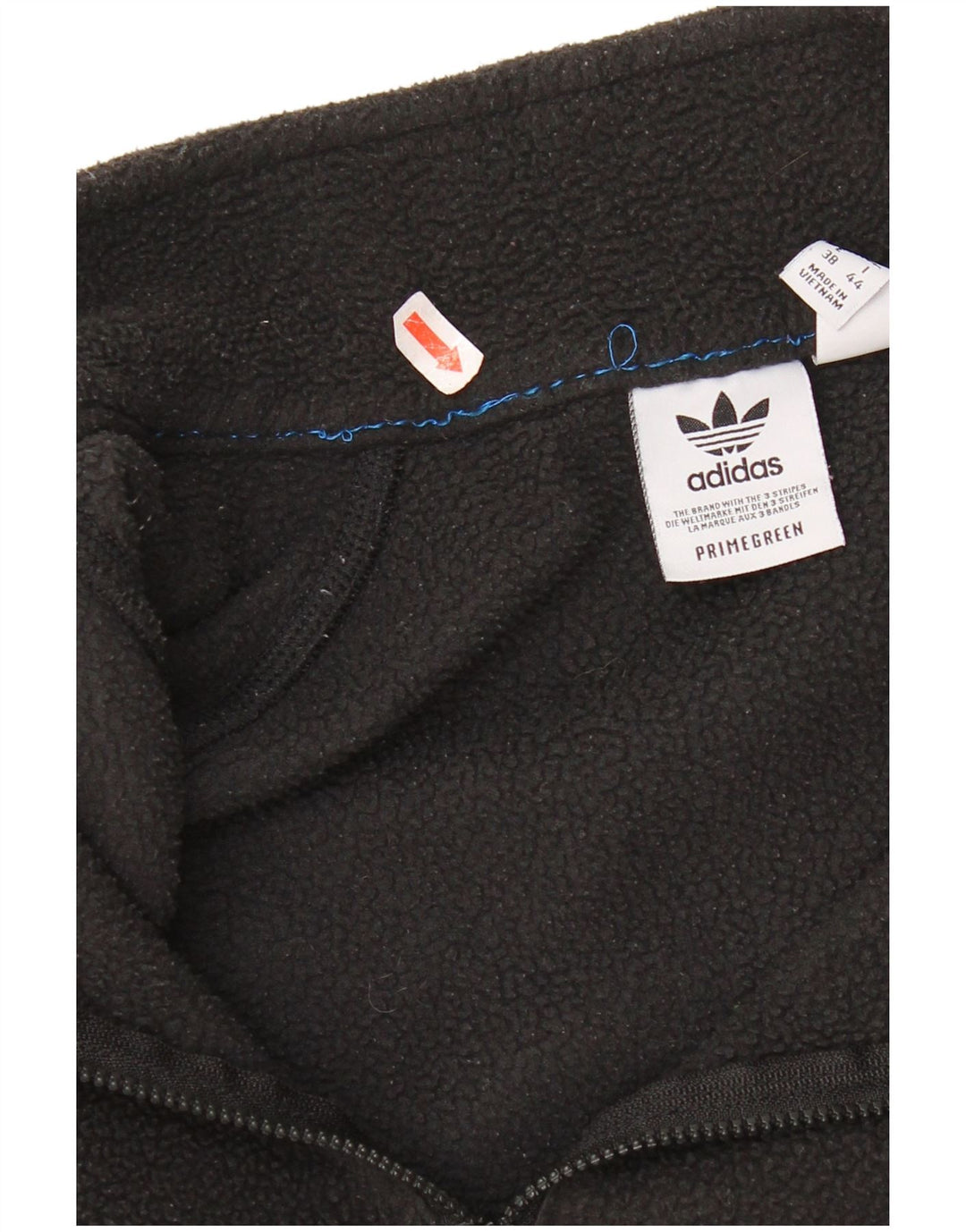 Adidas Damen-Fleecepullover mit Reißverschluss, übergroß, UK 12, mittelschwarz, Polyester