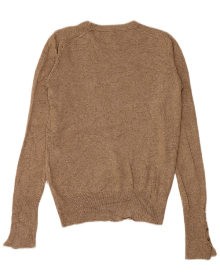 Zara Damen-Pullover mit U-Boot-Ausschnitt, Gr. 8, Braun