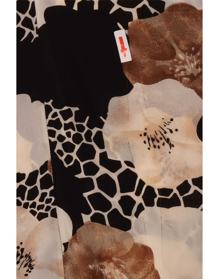 Vintage Damen Durchsichtige Hemdbluse IT 46 Großes mehrfarbiges Blumenmuster