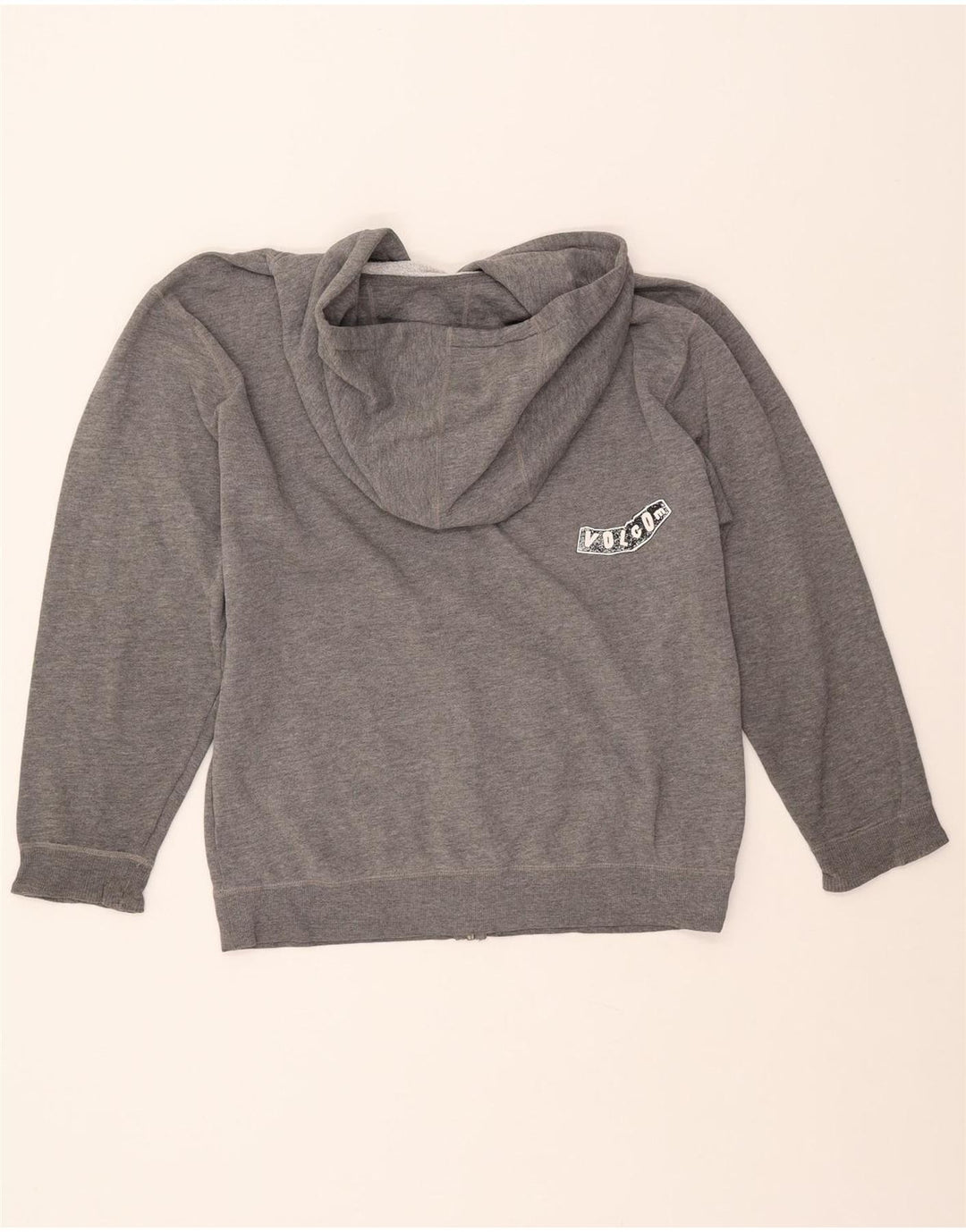 VOLCOM Damen Graphic Zip Hoodie Pullover UK 16 Large Grau