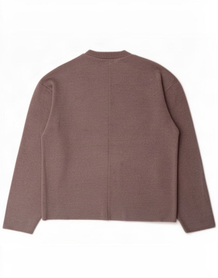 Zara Damen-Pullover mit U-Boot-Ausschnitt, UK 16, Größe L, grau, Polyester