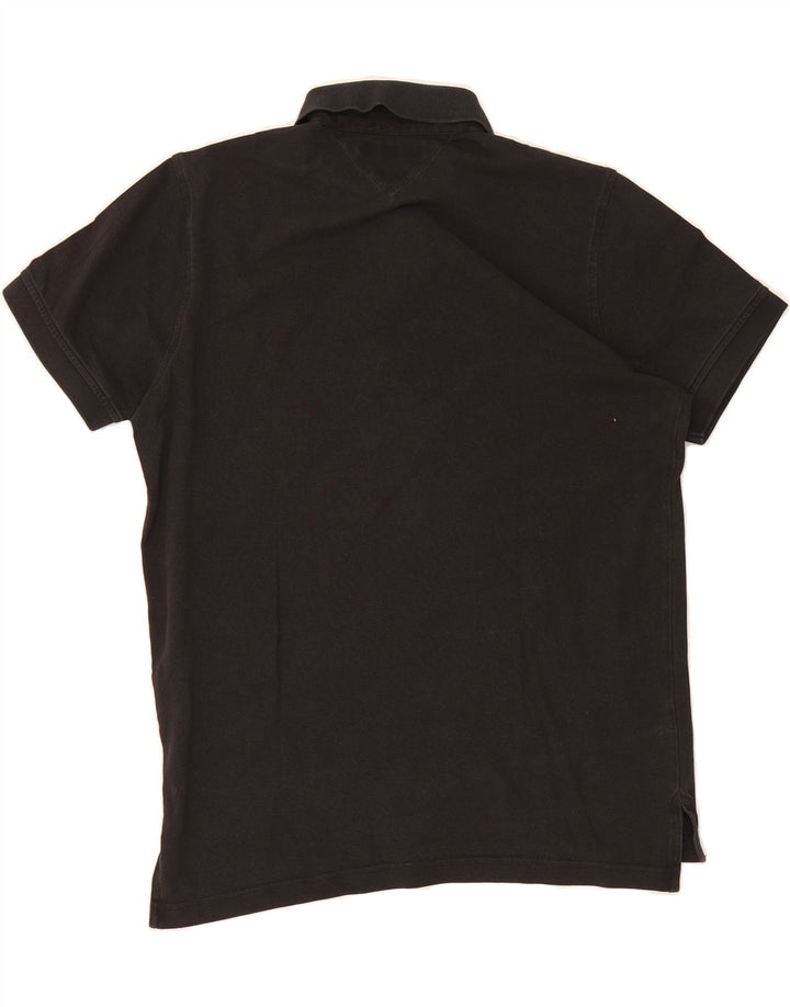 TOMMY HILFIGER Mens Regular Fit Polo Shirt Small Black Vintage Tommy Hilfiger and Second-Hand Tommy Hilfiger from Messina Hembry 