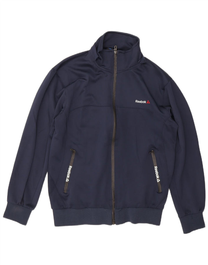 Reebok Herren Trainingsanzug Top Jacke 2XL Marineblau Polyester