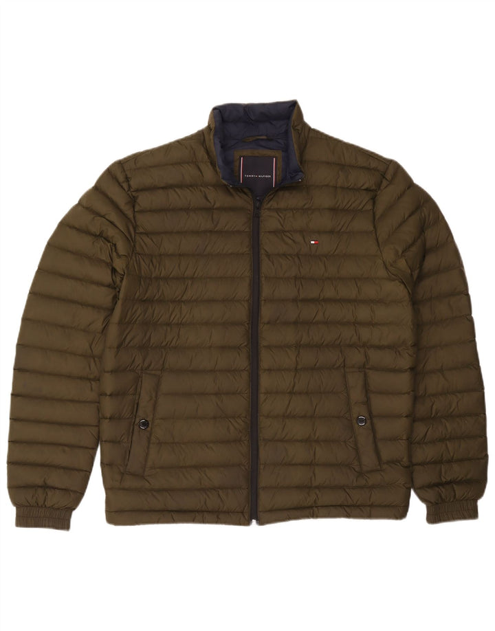 Tommy Hilfiger Damen Wattierte Jacke UK 14 Medium Khaki Polyamid