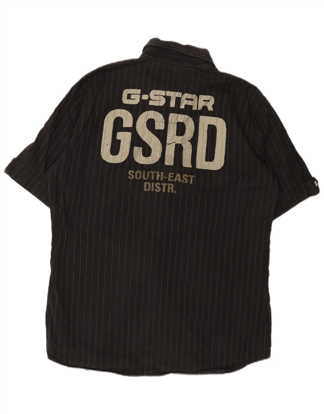 G-Star Herren Graphic Kurzarmhemd XL Schwarz Nadelstreifen Baumwolle