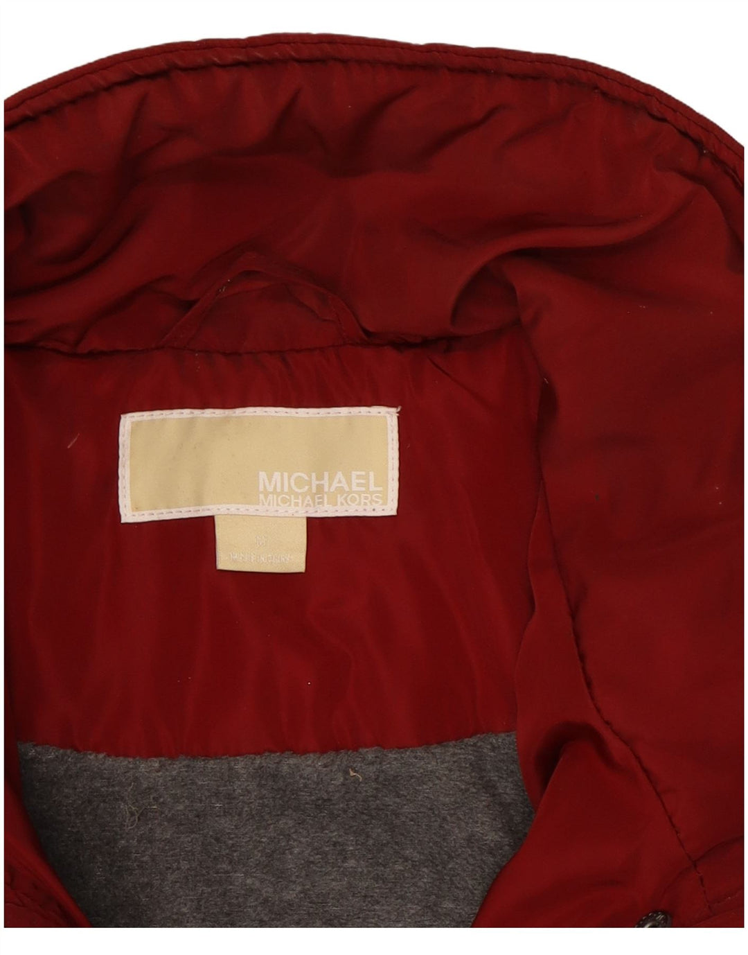 MICHAEL KORS Damen Militär-Steppjacke UK 14 Mittelrot