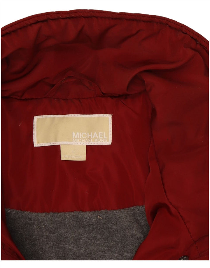 MICHAEL KORS Damen Militär-Steppjacke UK 14 Mittelrot