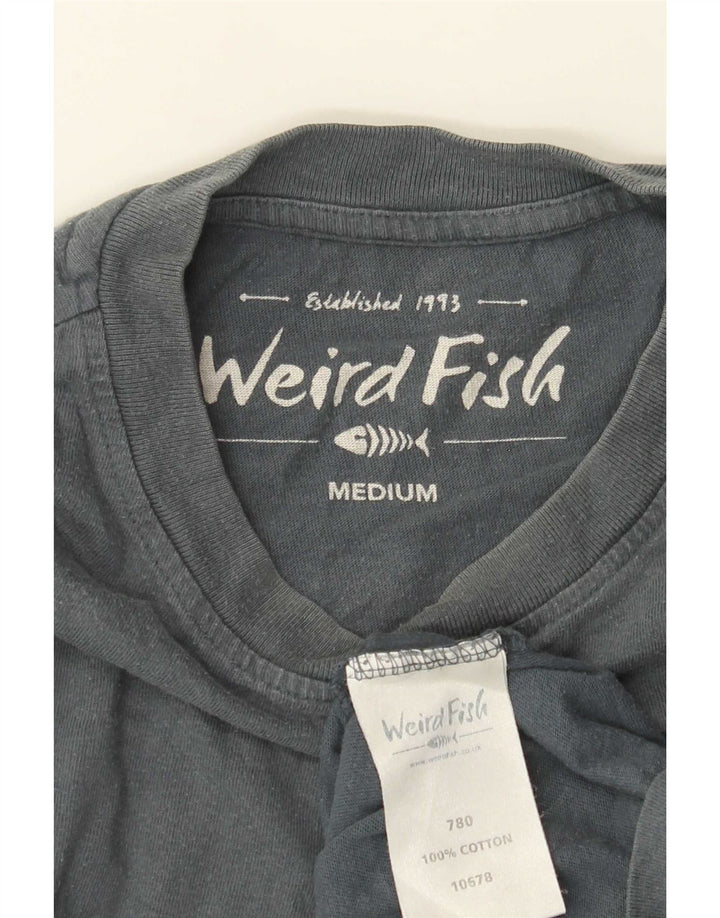 Weird Fish Herren-T-Shirt mit Grafik, mittelgraue Baumwolle