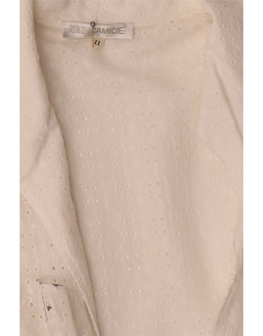 Naracamicie Damen-Hemdbluse in Wickeloptik, US 2 XS, weiße Baumwolle