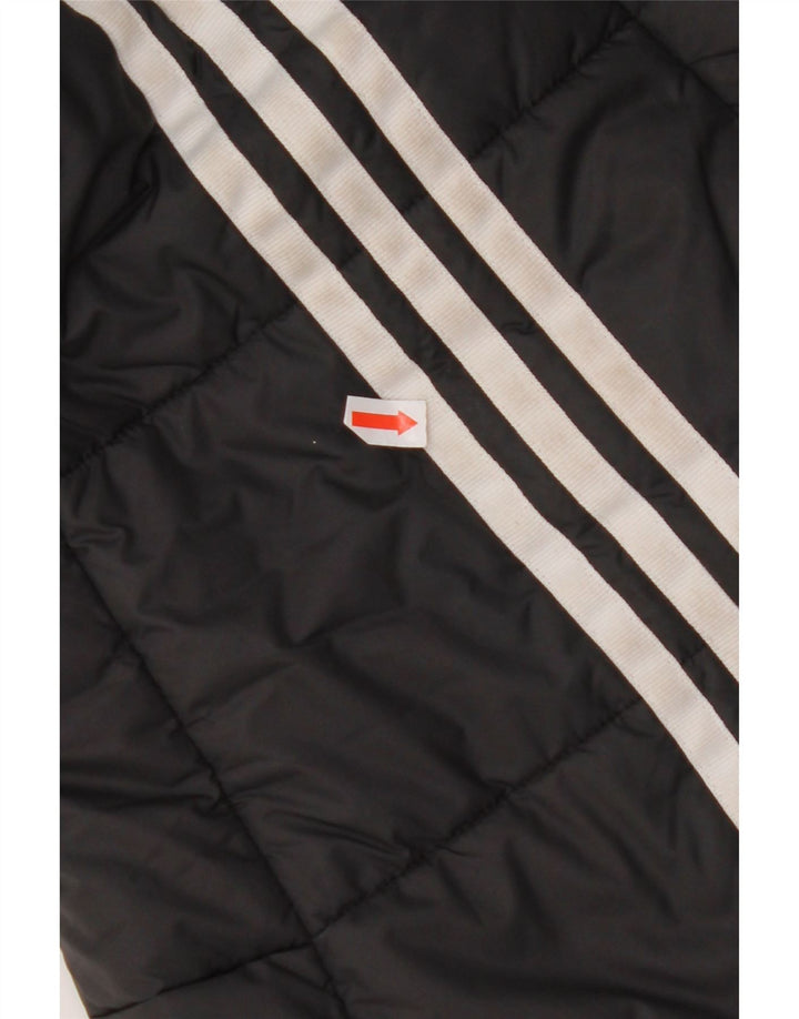 ADIDAS Wattierte Damenjacke mit Kapuze, UK 8, Größe S, Schwarz, Polyester