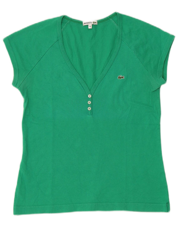 Lacoste Damen T-Shirt Top Größe 40 mittelgrüne Baumwolle