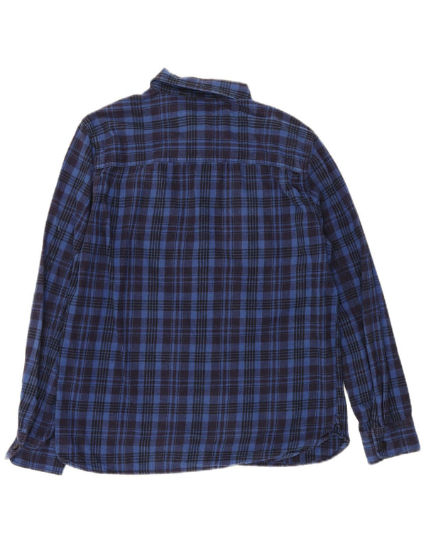 CONVERSE Herren-Flanellhemd aus mittelblau karierter Baumwolle