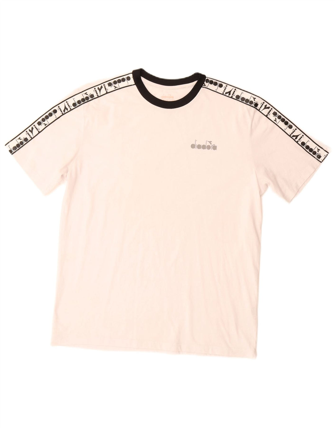 DIADORA Herren-T-Shirt mit Grafik, Größe L, aus weißer Baumwolle