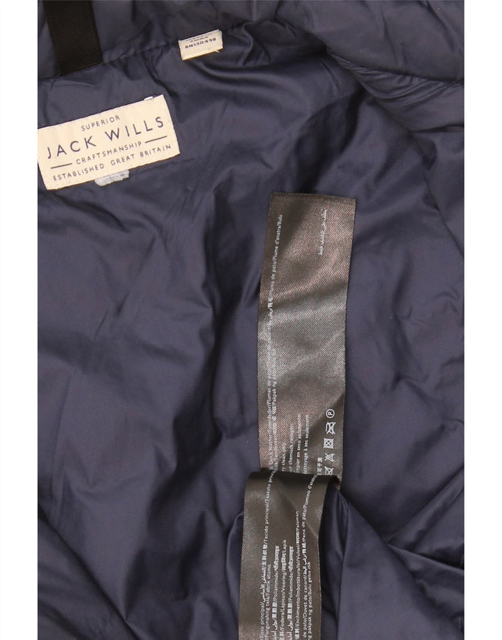 JACK WILLS Womens Padded Jacket UK 8 Small Navy Blue Polyester