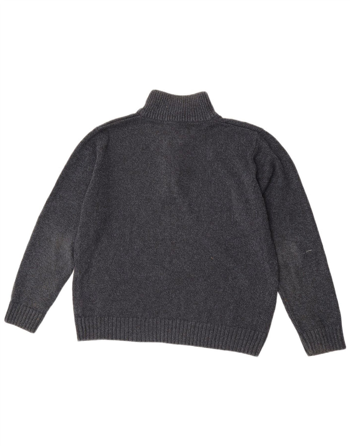 Marks & Spencer Herren-Pullover mit Knopfkragen, groß, Marineblau meliert