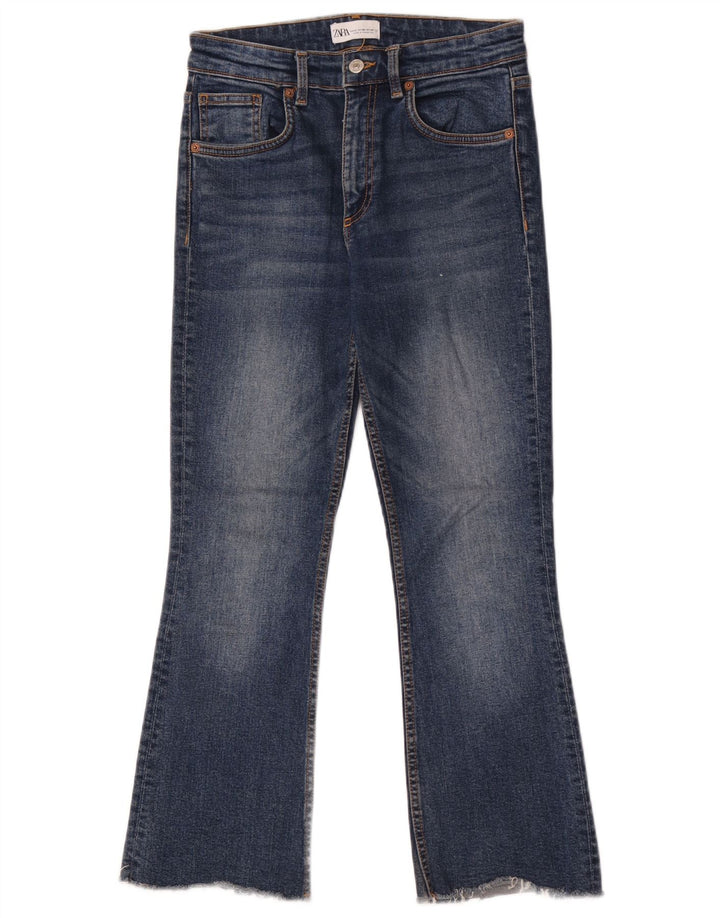 Zara Damen Bootcut Jeans EU 38 Small W28 L26 Blaue Baumwolle