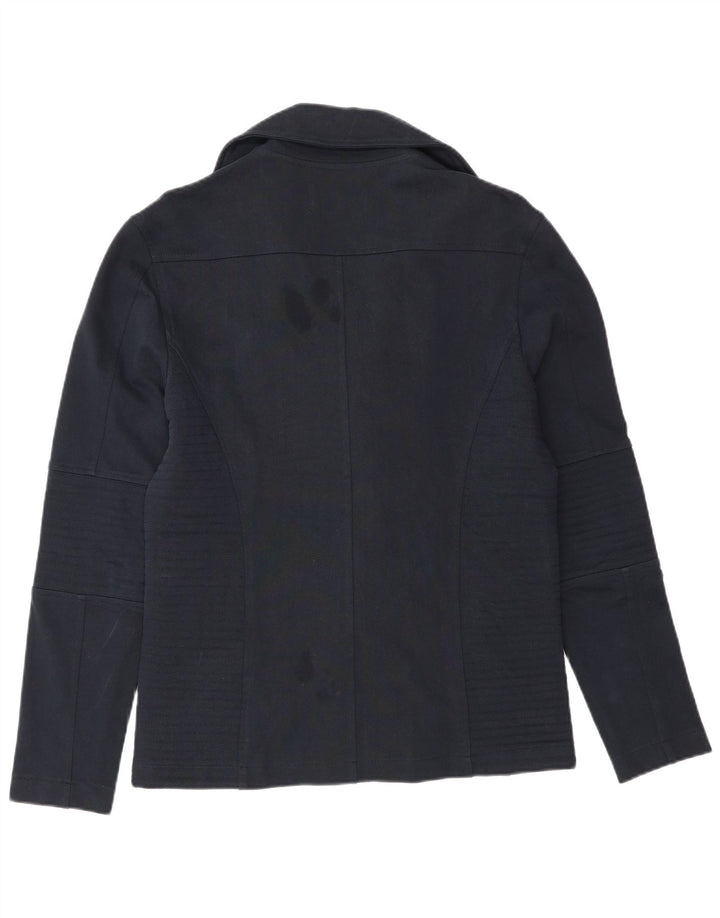 Zara Herren Bikerjacke UK 38 Medium Marineblau Baumwolle