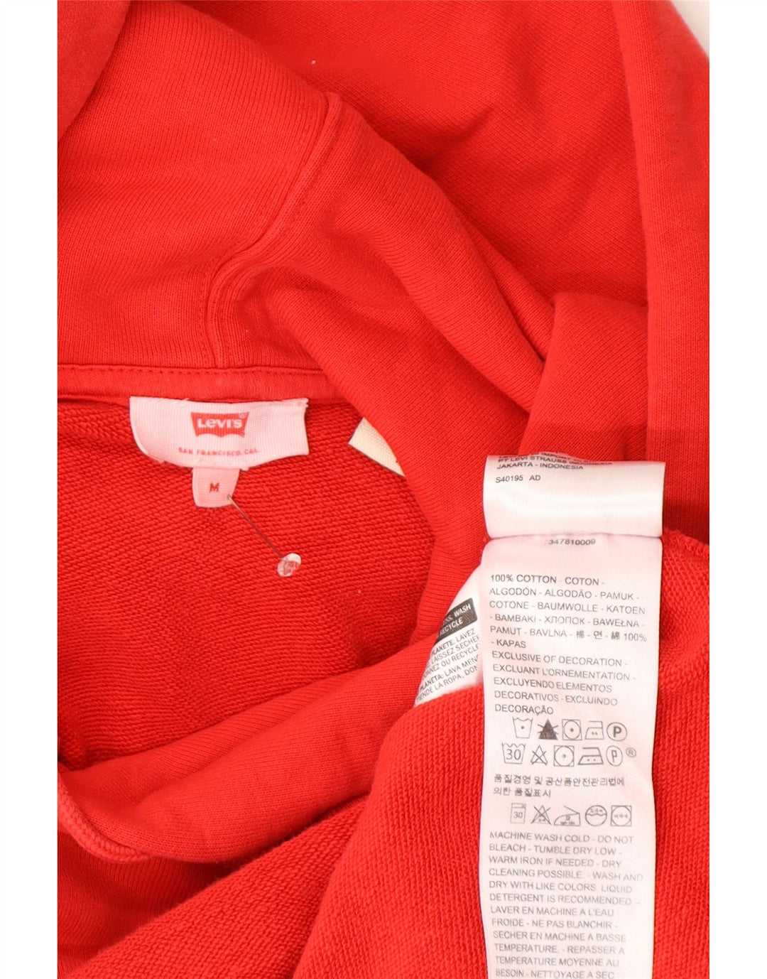 Levi's Herren-Kapuzenpullover aus mittelroter Baumwolle