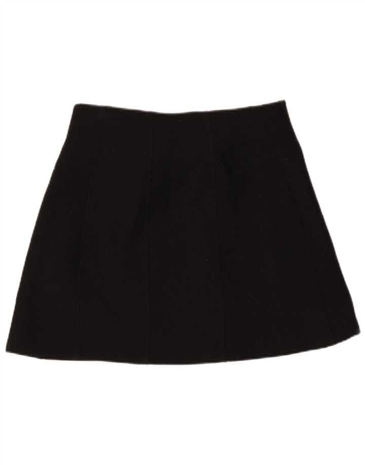 Zara Damen Minirock Small W26 Schwarz Polyester