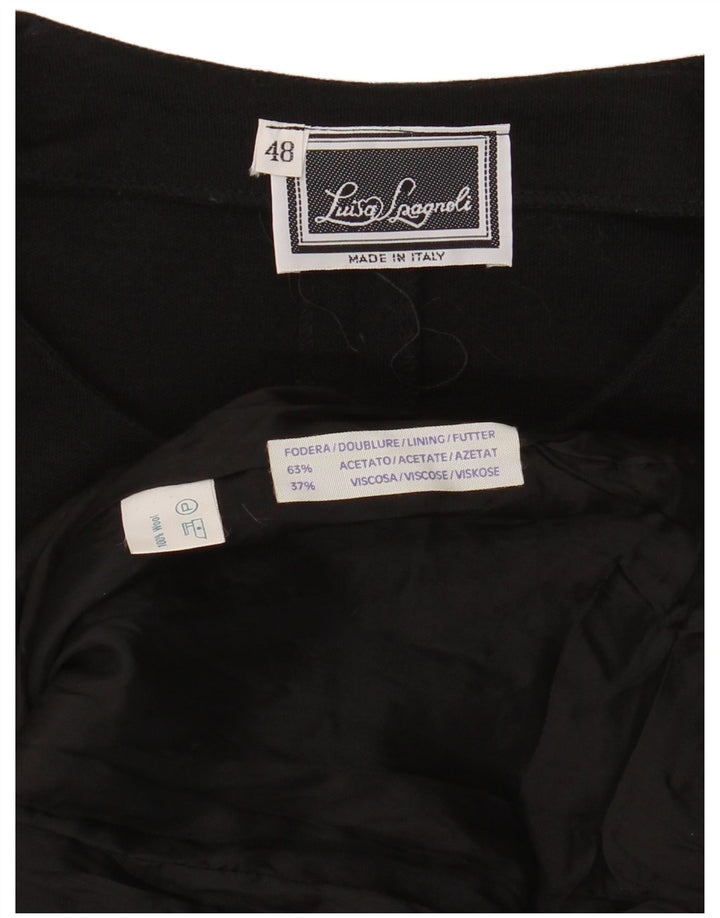 Luisa Spagnoli Damen 4-Knopf-Blazerjacke IT 48 XL Schwarz Acetat