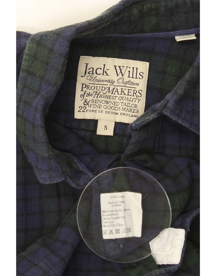 Jack Wills Herren-Flanellhemd, Größe S, marineblaue Baumwolle