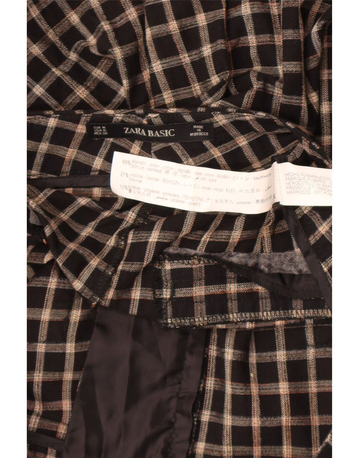 Kurze Hose von Zara für Damen, mittelgroß, W28, L23, schwarz karierte Baumwolle