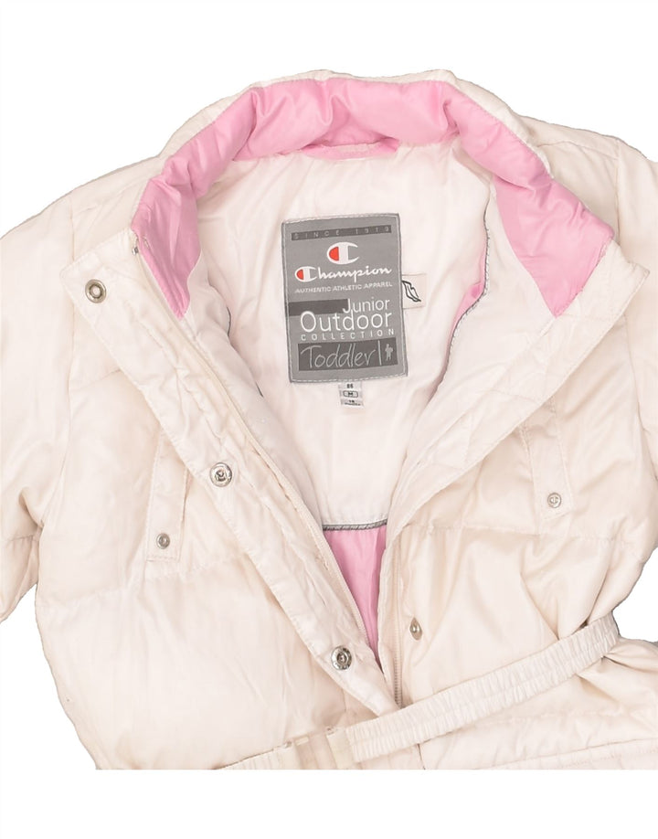 CHAMPION Baby Girls Padded Coat 12-18 Months White Polyester | Vintage Champion | Thrift | Second-Hand Champion | Used Clothing | Messina Hembry 