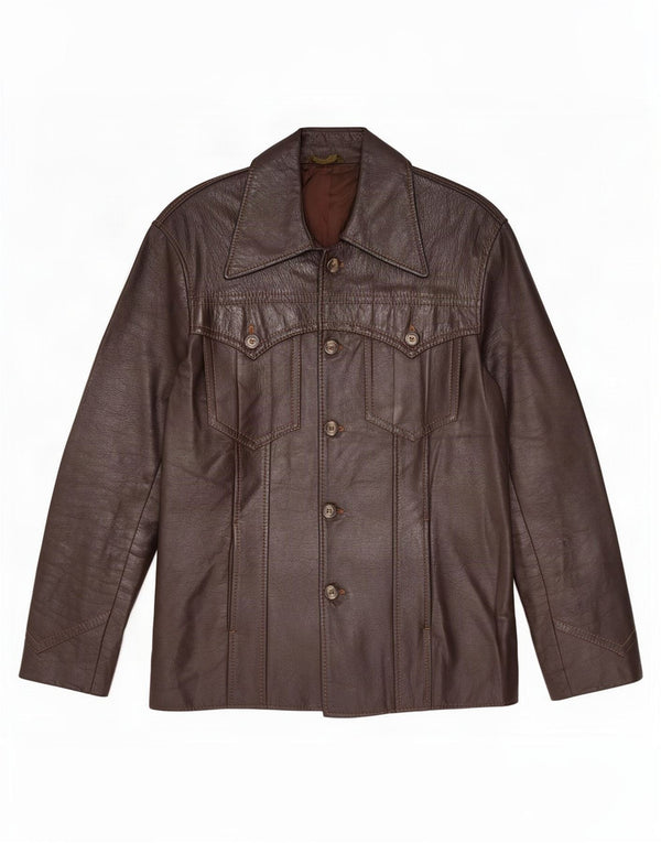 Vintage Herren Lederjacke UK 36 Small Brown