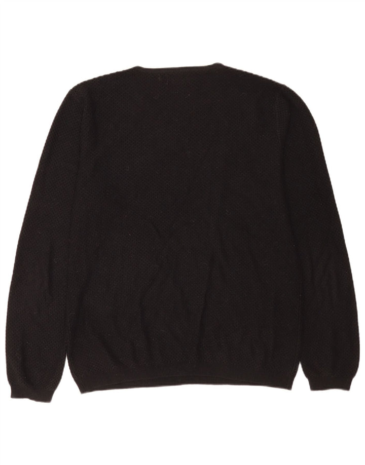 Zara Herren-Pullover mit Rundhalsausschnitt, Größe L, Schwarz