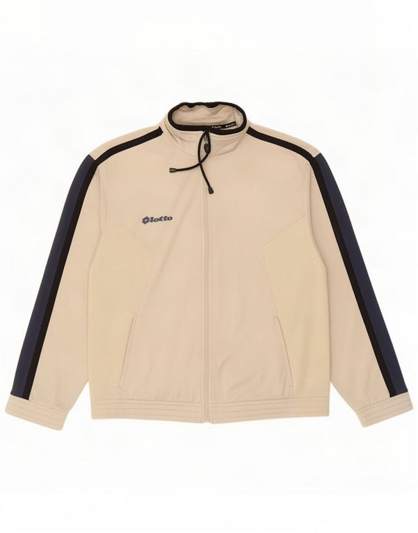 Lotto Mens Tracksuit Top Jacket Medium Beige Colourblock Polyester