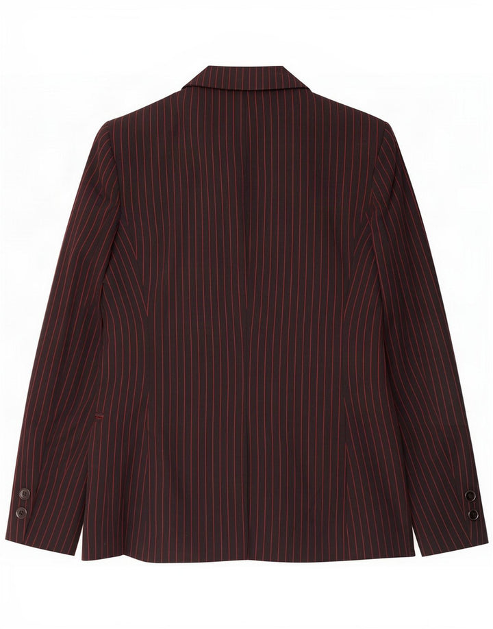 Liu Jo Damen-Blazer mit 3 Knöpfen, IT 44, mittelschwarz, Nadelstreifen-Viskose