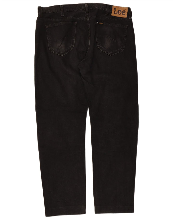 Lee Herren Seattle Straight Jeans W38 L30 Schwarze Baumwolle