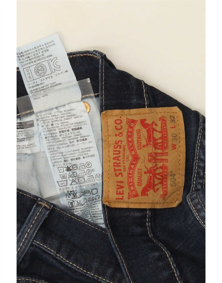 Levi's Damen 504 Straight Jeans W30 L32 Marineblau Baumwolle
