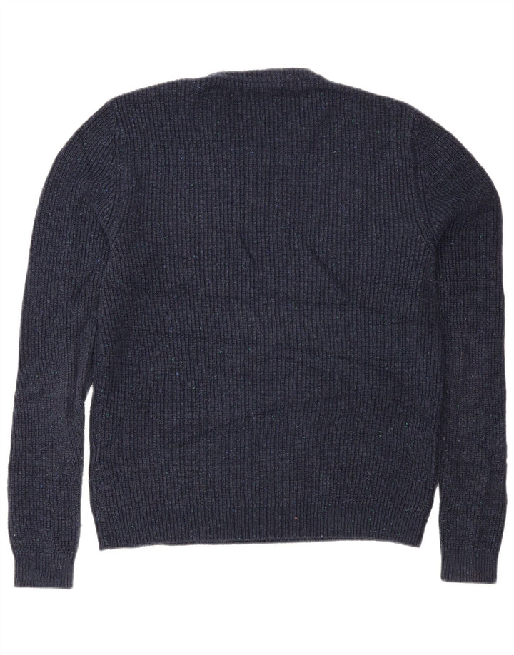 Zara Herren-Pullover mit Rundhalsausschnitt, groß, marineblaues Acryl