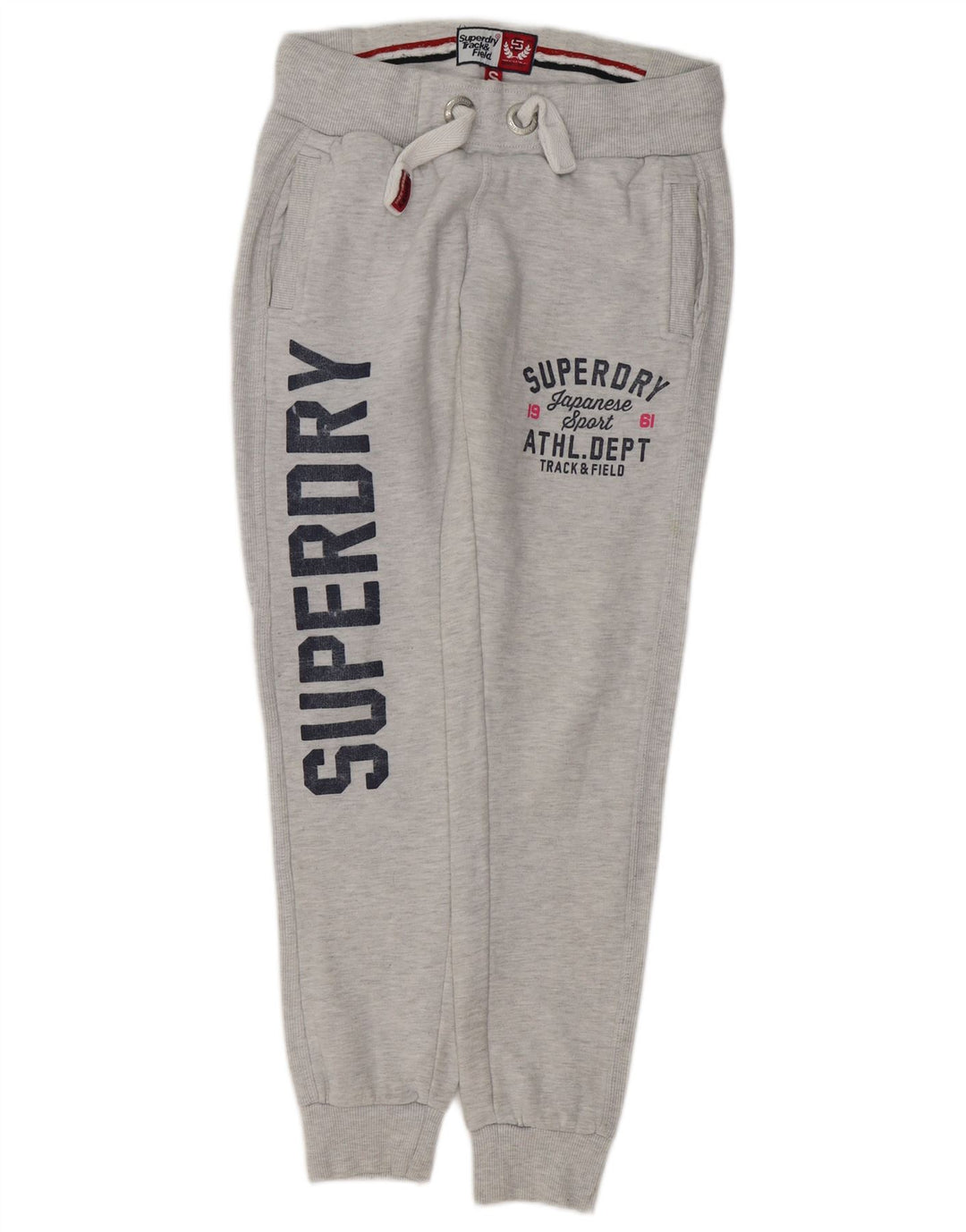 SUPERDRY Damen-Leichtathletik-Trainingshose, Jogginghose, Gr. 10, Größe S, Grau