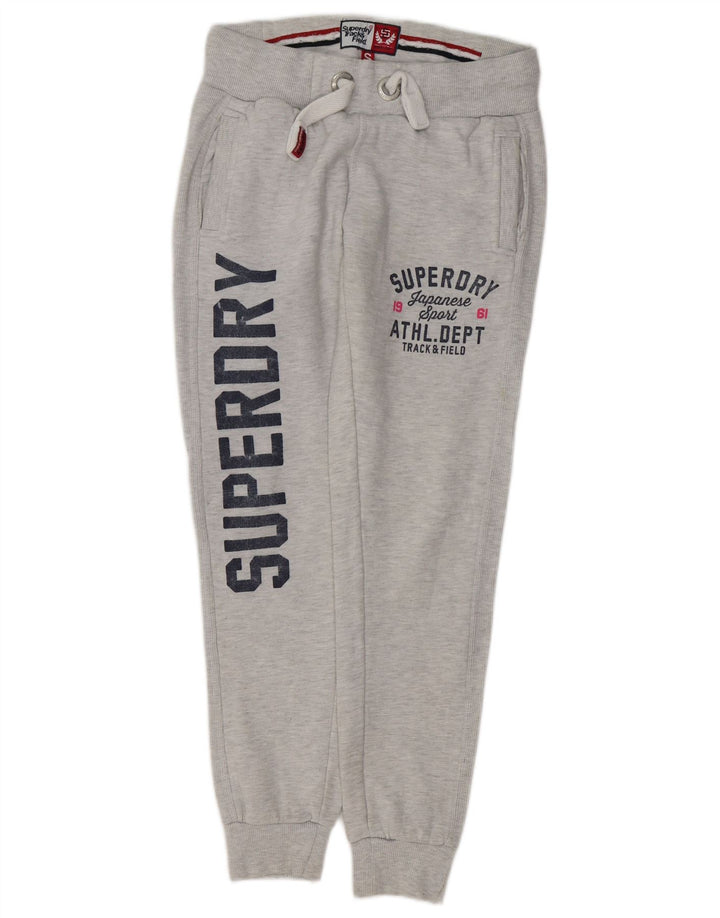 SUPERDRY Damen-Leichtathletik-Trainingshose, Jogginghose, Gr. 10, Größe S, Grau