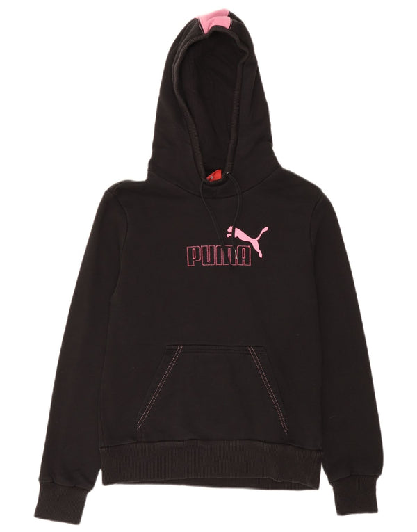 Puma Damen Graphic Hoodie Pullover UK 12 Medium Schwarz