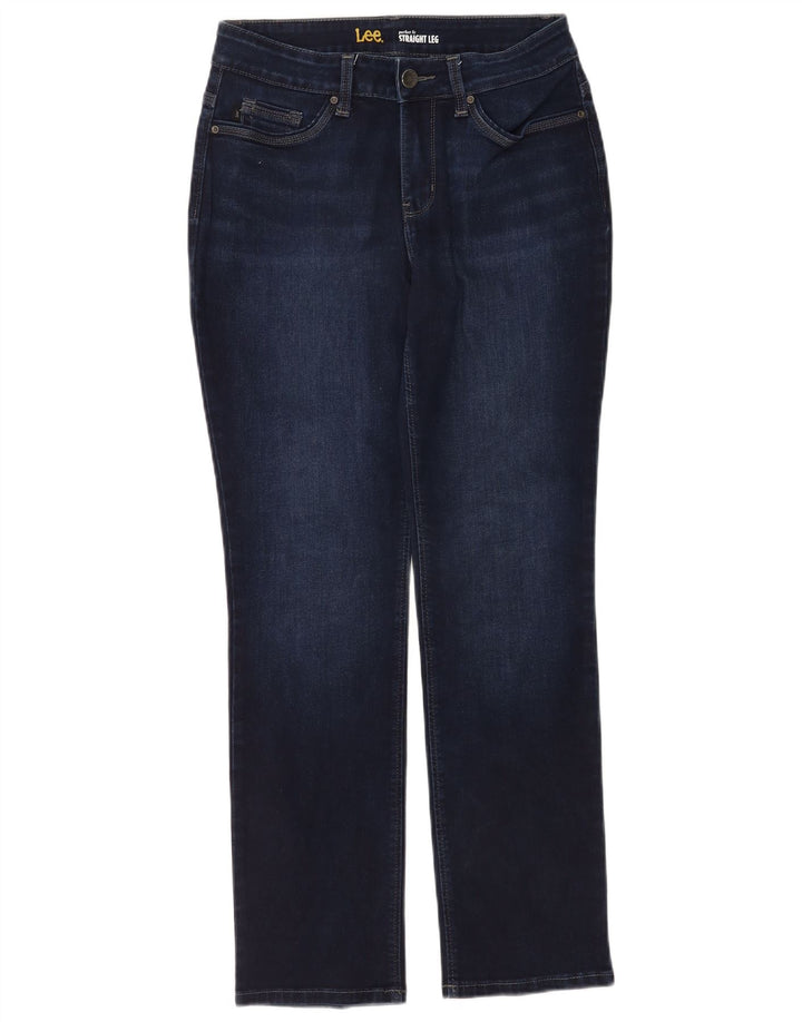 Lee Damen Straight Jeans W28 L30 Marineblau
