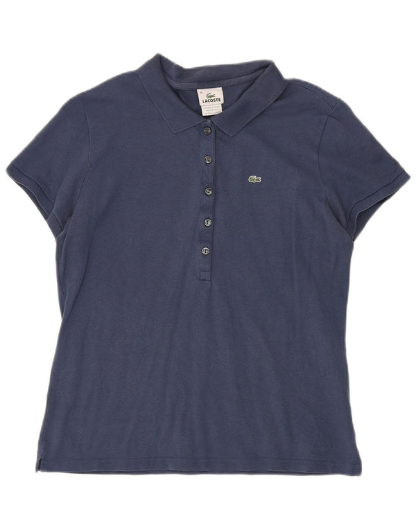 Lacoste Damen Poloshirt Größe 46 XL Marineblaue Baumwolle