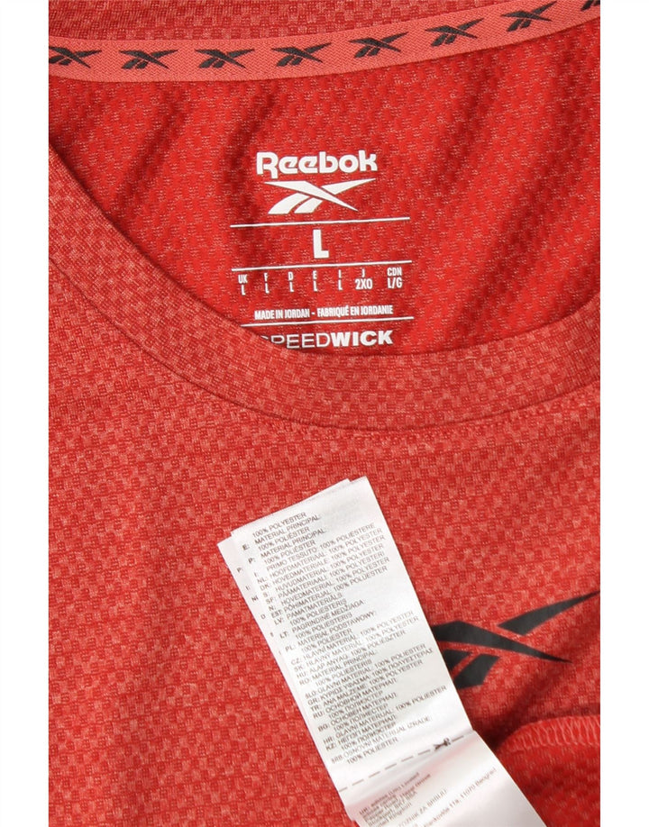 Reebok Herren T-Shirt Top Large Rot Polyester
