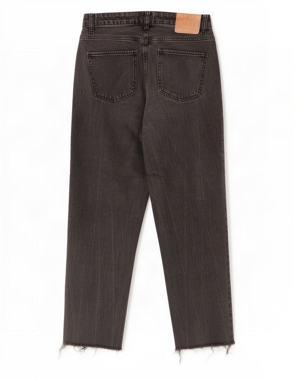 Zara Damen Crop High Waist Jeans EU 38 Small W28 L25 Grau