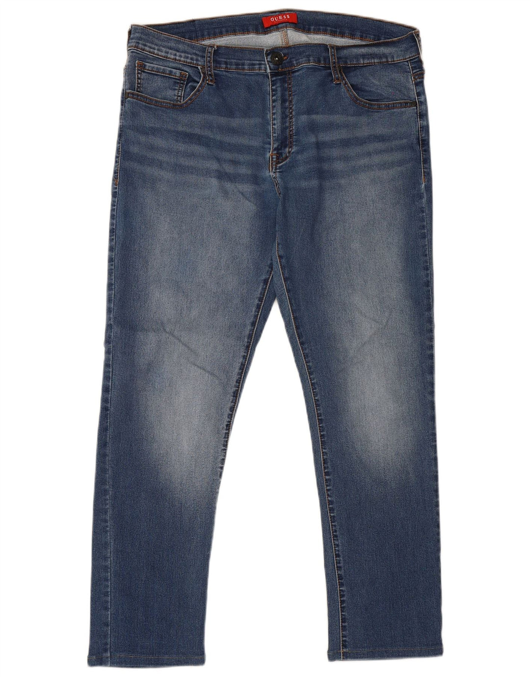 Guess Herren Slim Jeans W36 L28 Blaue Baumwolle