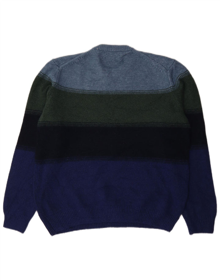 Marks & Spencer Herren-Pullover mit Rundhalsausschnitt, groß, mehrfarbig, gestreift