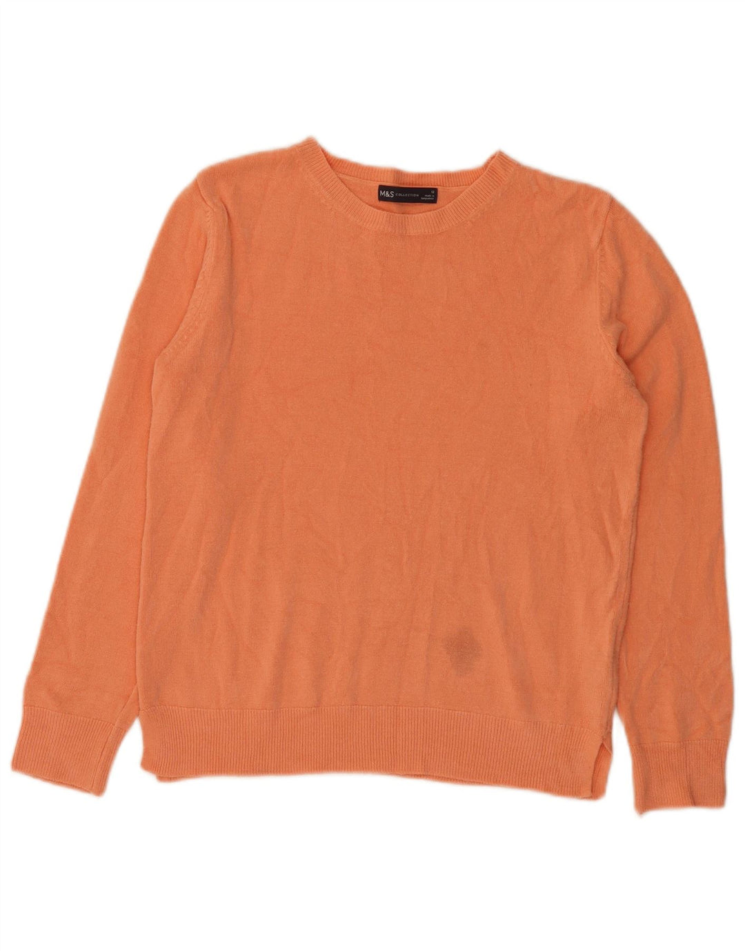 Marks & Spencer Damen-Pullover mit Rundhalsausschnitt, UK 12, Mittelorange, Acryl