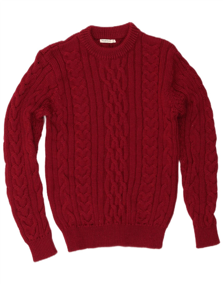WoolOvers Herren-Pullover mit Rundhalsausschnitt, mittlere kastanienbraune Wolle