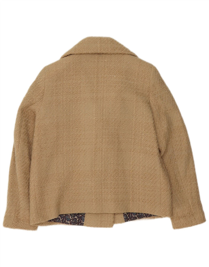 Notizie Damen-Blazerjacke mit 3 Knöpfen, UK 12, Mittelbeige aus Schurwolle