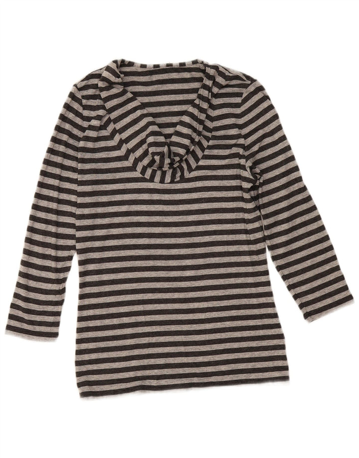 Phase Eight Damen-Top mit tiefem Ausschnitt, 3/4-Ärmel, UK-Größe 10, Größe S, grau gestreift
