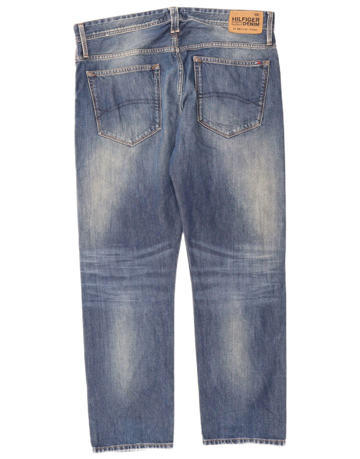 Tommy Hilfiger Herren Straight Jeans W36 L30 Blaue Baumwolle