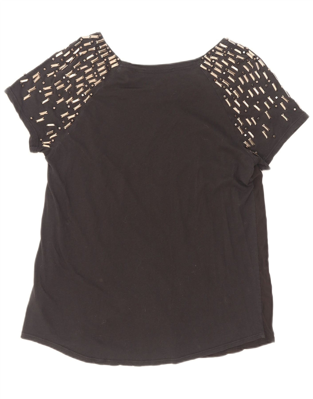 Max Mara Damen Weekend T-Shirt Top UK 12 Mittelschwarze Baumwolle