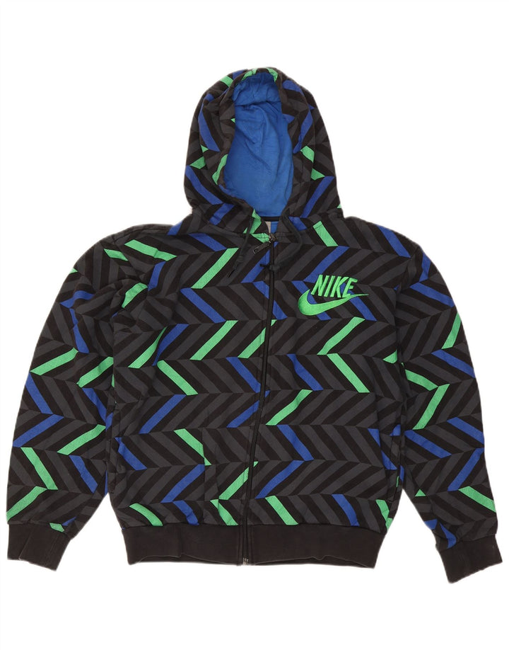 Nike Herren-Kapuzenpullover mit Reißverschluss, klein, mehrfarbig, geometrisch, Baumwolle